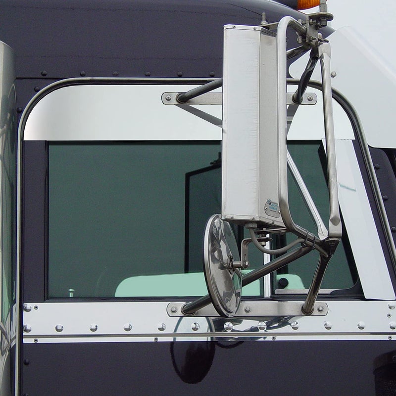 RoadWorks | Stainless Steel 5" Chop Tops for Peterbilt Cab Windows 1973-2004, Polished Finish | 30436 - Image 5
